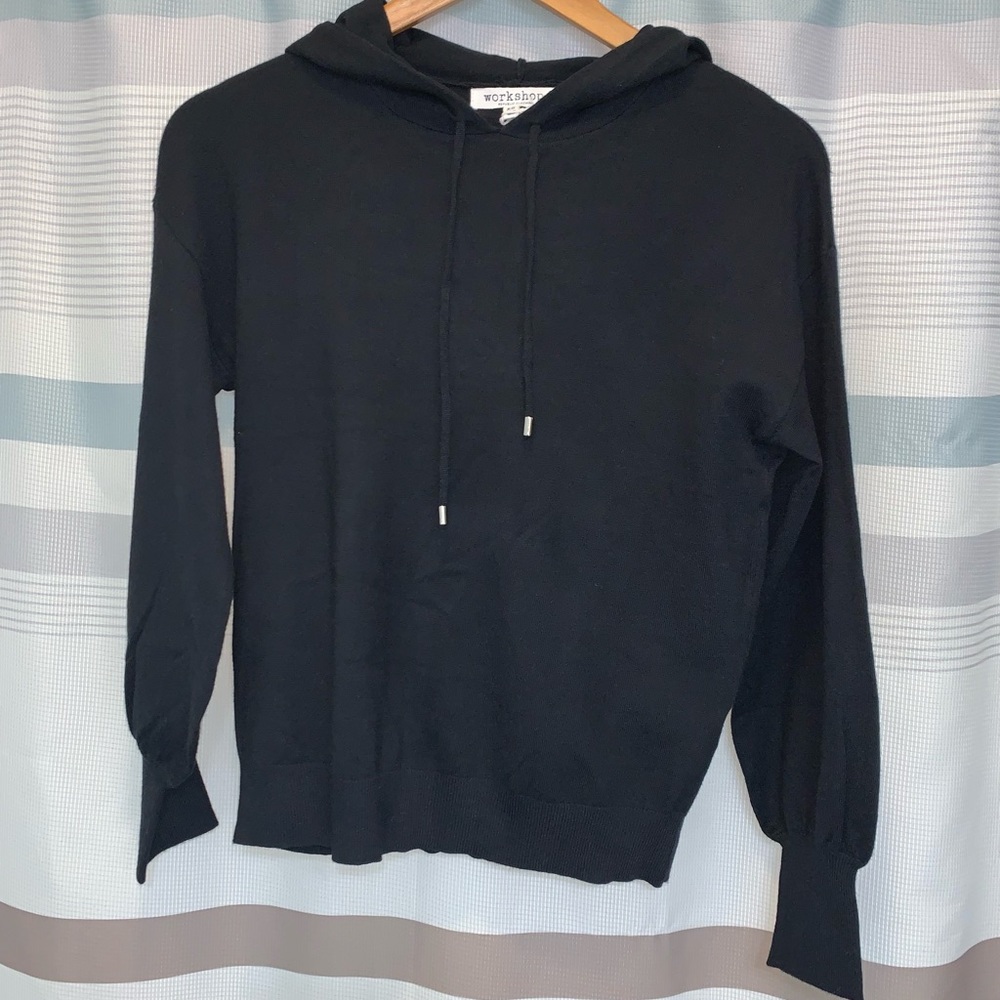 Workshop Drop Shoulder Black Hoodie